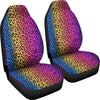 Colorful Leopard-Print Stripes Car Seat Covers