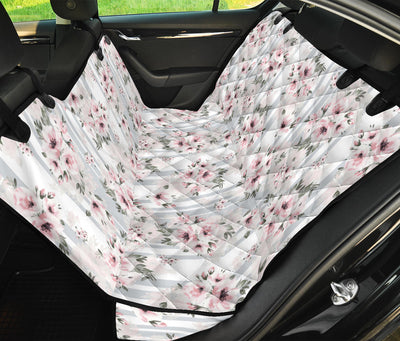 Pink Flower Stripes Car Back Seat Pet Cover