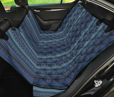 Blue Boho Chic Bohemian Stripes Car Back Seat Pet Cover