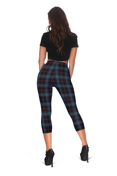 Blue Plaid Capri Leggings