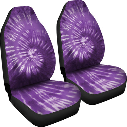 Purple Tie Dye Print Spiral Car Seat Covers