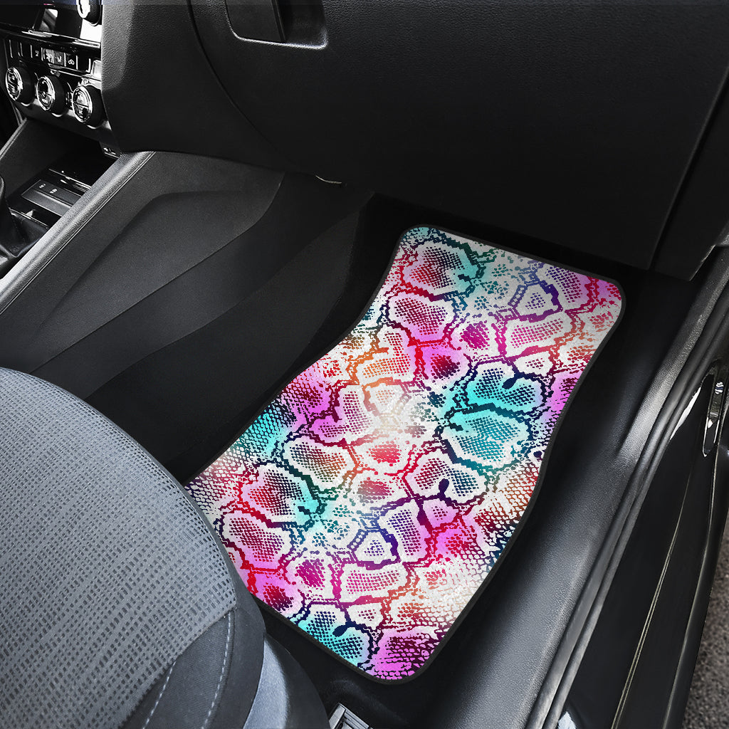 Colorful Snake Skin Print Car Floor Mats