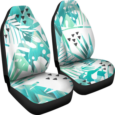 Teal Leaves Car Seat Covers