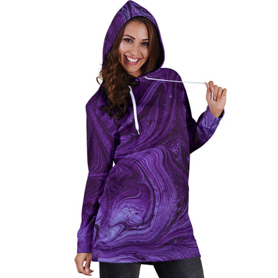 Purple Swirls Womens Hoodie Dress