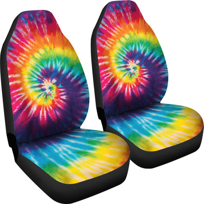Colorful Tie Dye Print Spiral Car Seat Covers