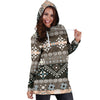 Brown Ethnic Womens Hoodie Dress