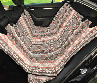 Beige Ethnic Stripes Car Back Seat Pet Cover