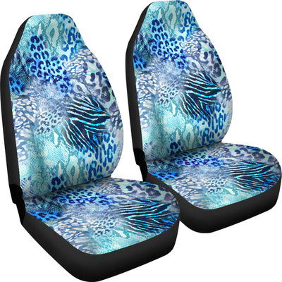 Blue Animal Print Car Seat Covers