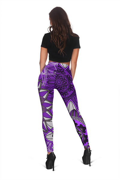 Purple Floral Mandalas Leggings