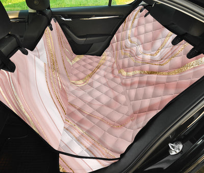 Cream Marble Print Car Back Seat Pet Cover