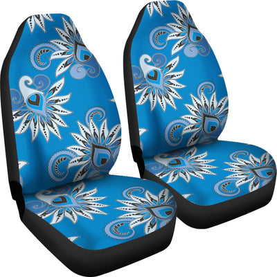 Blue Floral Decor Car Seat Covers