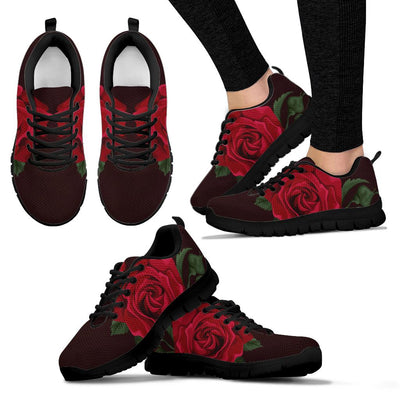 Red Rose Black Sneakers