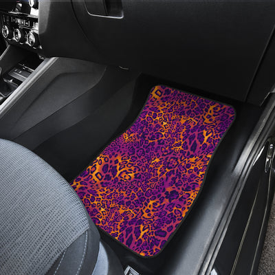 Purple Orange Leopard Print Car Floor Mats