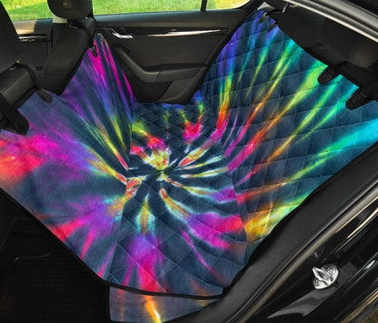 Colorful Neon Tie Dye Print Car Back Seat Pet Cover