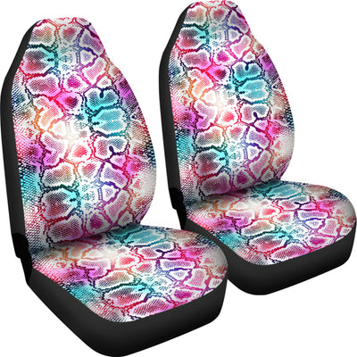 Colorful Snake Skin Print Car Seat Covers