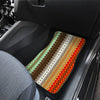 Brown Orange Ethnic Stripes Car Floor Mats