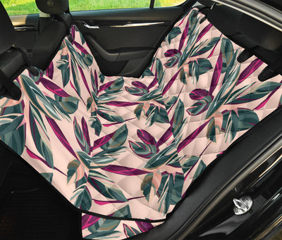 Beige Floral Leaves Car Back Seat Pet Cover