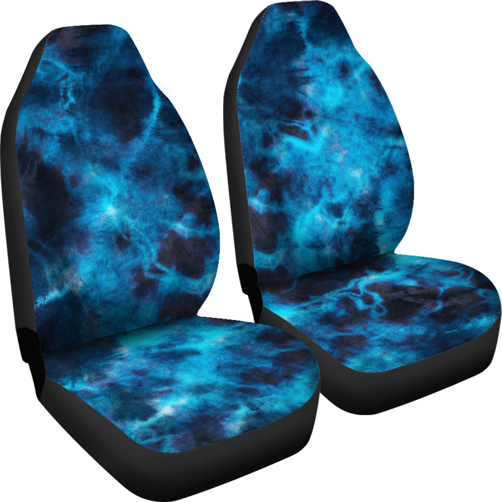 Blue Grunge Tie Dye Print Car Seat Covers