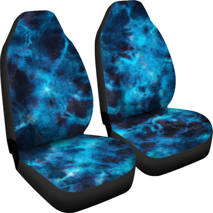 Blue Grunge Tie Dye Print Car Seat Covers