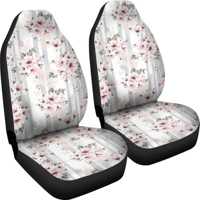 Pink Flower Stripes Car Seat Covers