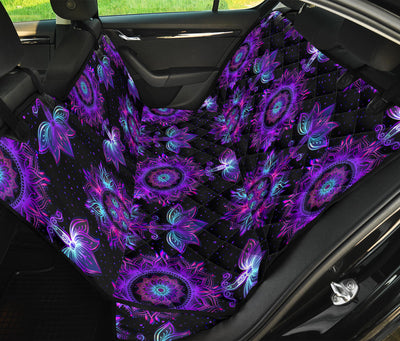 Purple Mandala Lotus Car Back Seat Pet Cover