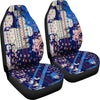 Blue Grey Abstract Car Seat Covers