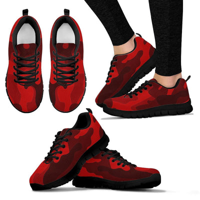 Dark Red Camouflage Sneakers