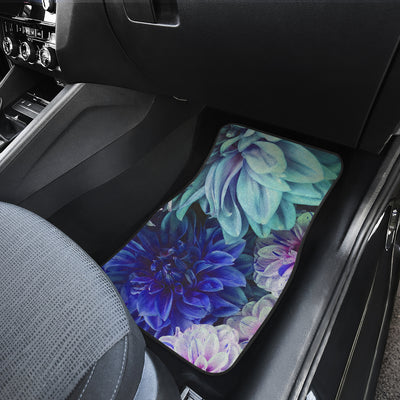 Blue Pink Floral Car Floor Mats