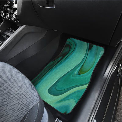Green Marble Print Car Floor Mats