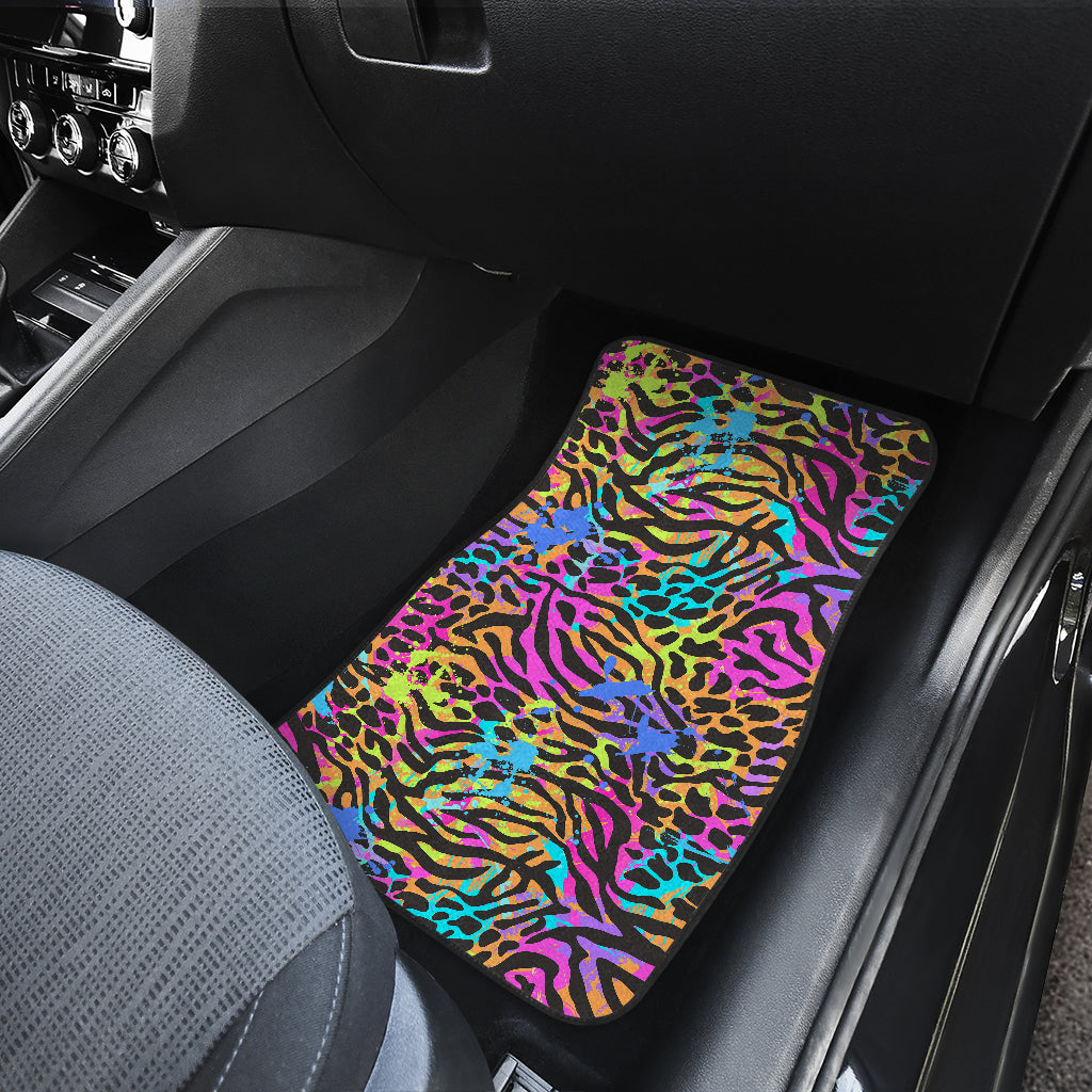 Colorful Abstract Animal Print Car Floor Mats