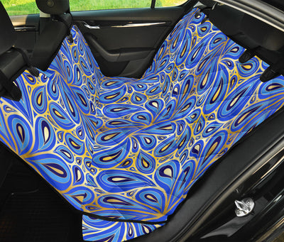 Blue & Gold Decor Car Back Seat Pet Cover