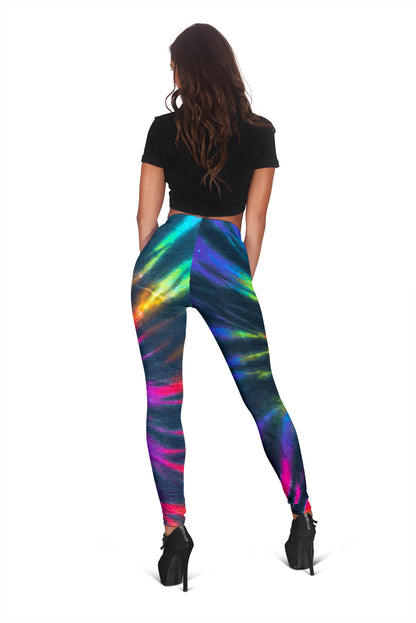Colorful Neon Tie Dye Print Leggings