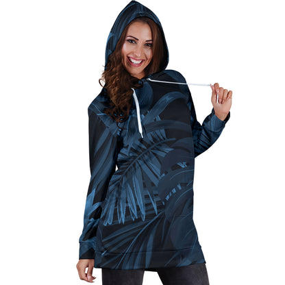 Dark Leaves Womens Hoodie Dress