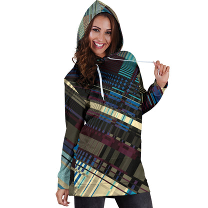 Diagonal Abstract Womens Hoodie Dress