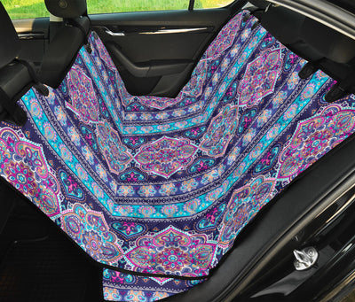 Blue Purple Persian Print Car Back Seat Pet Cover