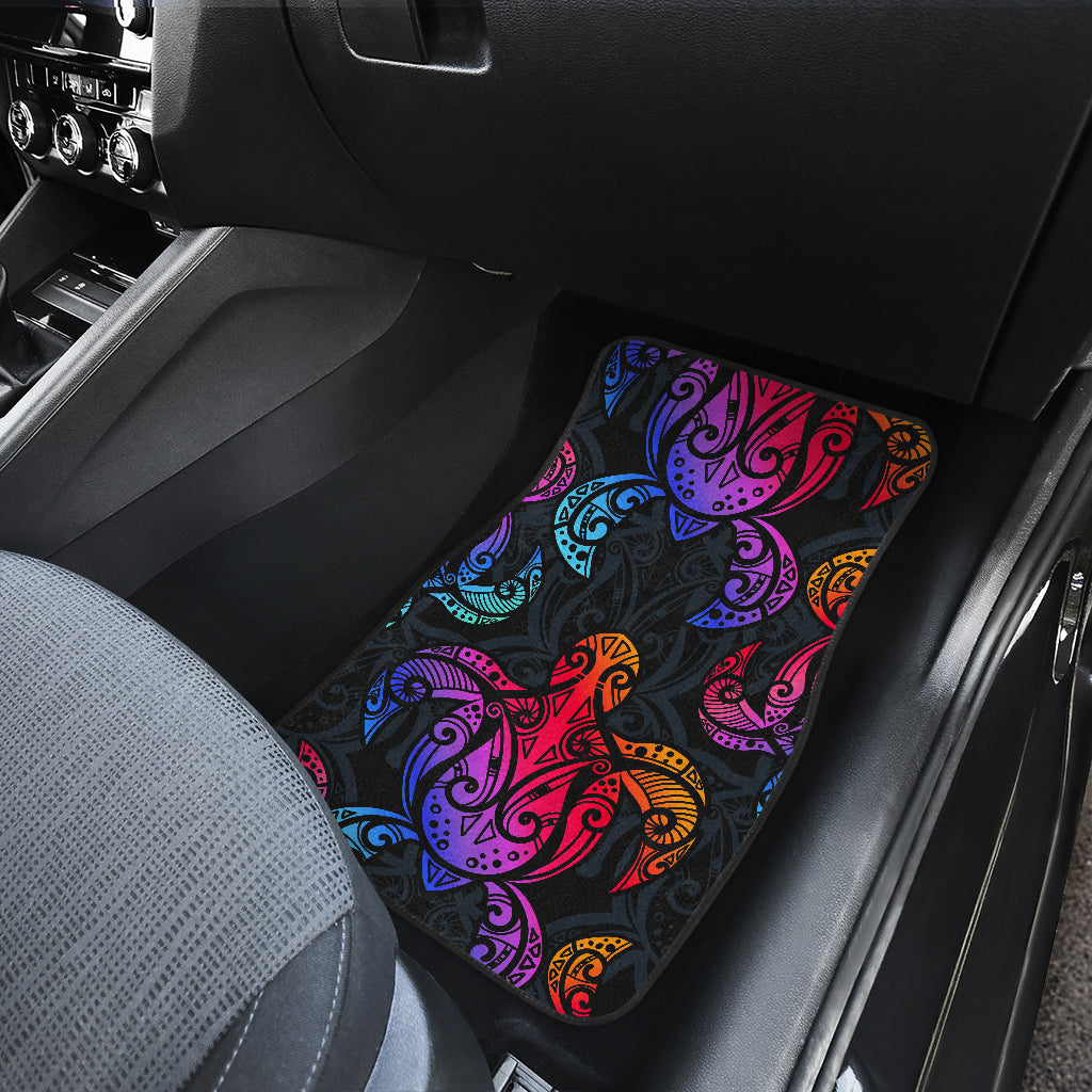 Colorful Tribal Maori Turtle Car Floor Mats