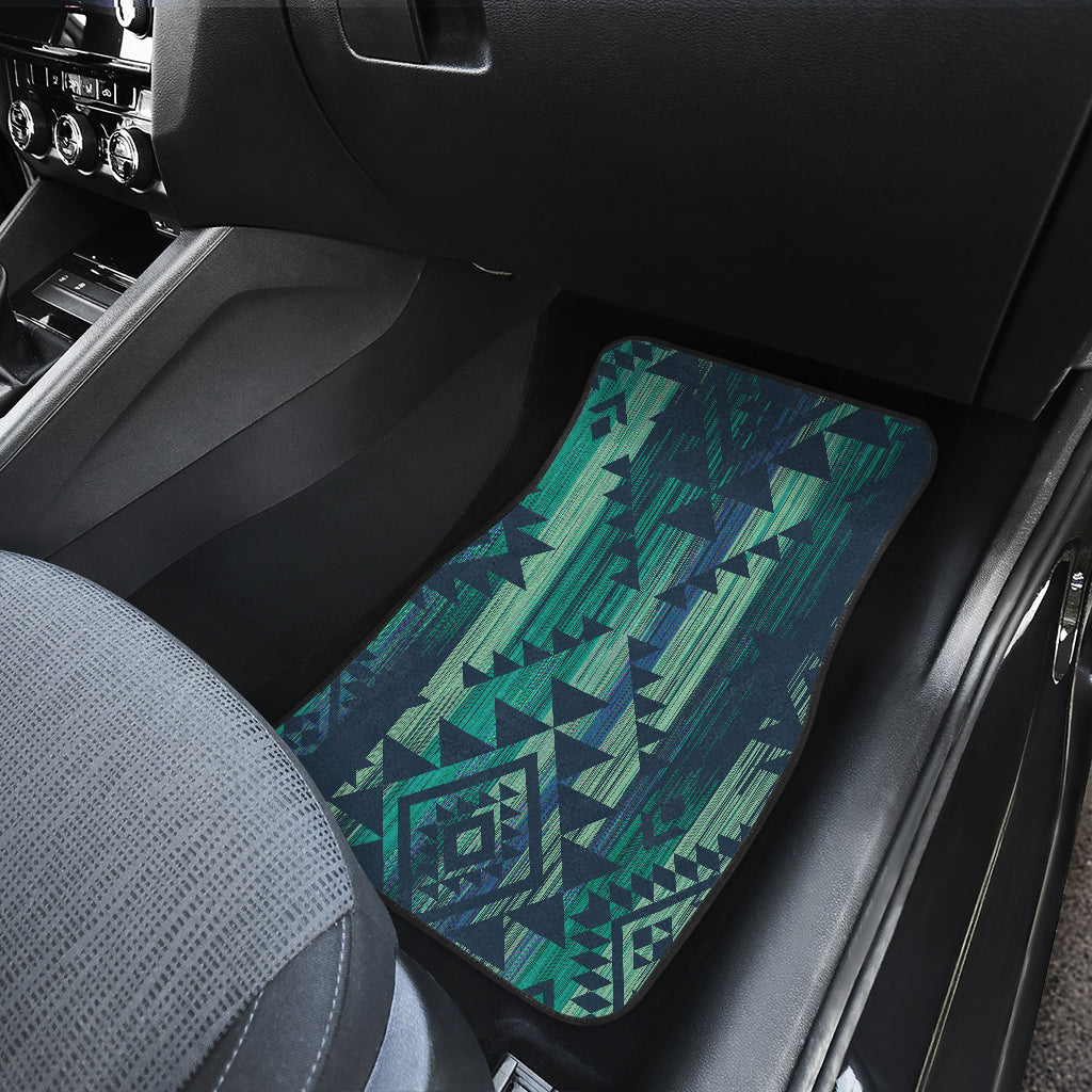 Green Boho Streaks Car Floor Mats