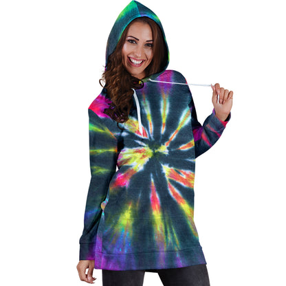 Colorful Neon Womens Hoodie Dress