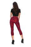 Red Tribal Capri Leggings