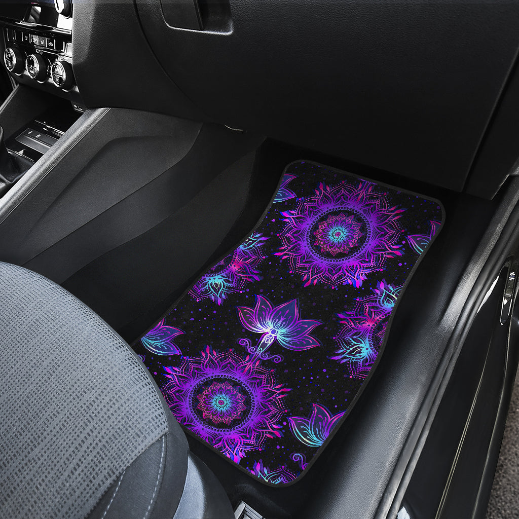 Purple Mandala Lotus Car Floor Mats