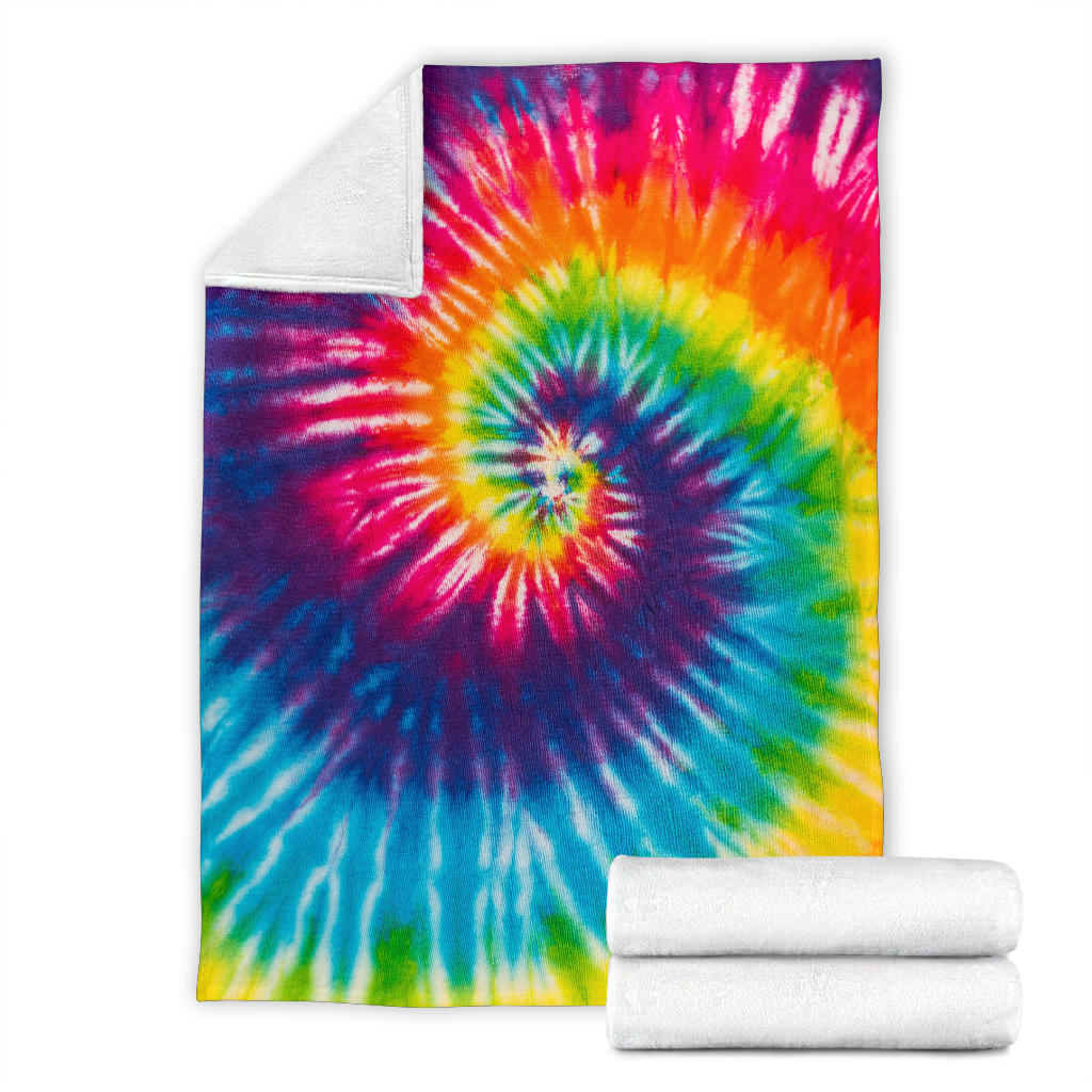 Colorful Tie Dye Spiral Blanket