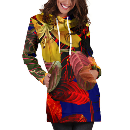 Colorful Flowers Womens Hoodie Dress
