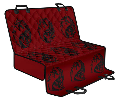 Red Dragon Yin Yang Car Backseat Pet Cover