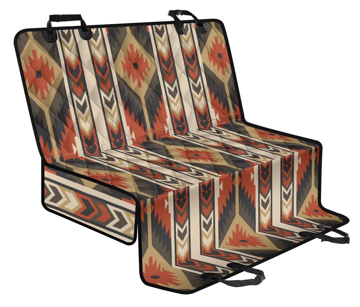 Brown Ethnic Car Back Seat Pet Cover