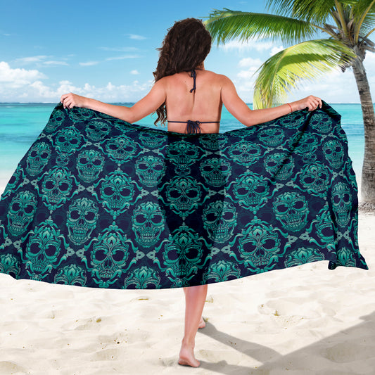 Green Skulls Pattern Sarong