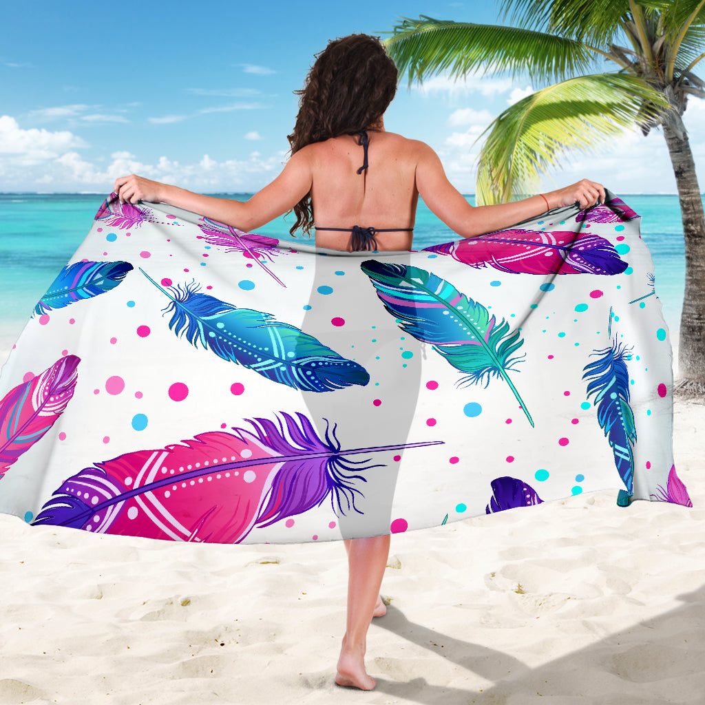 Pink & Purple Feathers Sarong