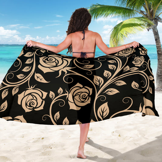 Tan Floral Decor Sarong