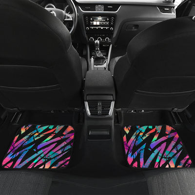 Colorful Abstract Zig Zag Car Floor Mats