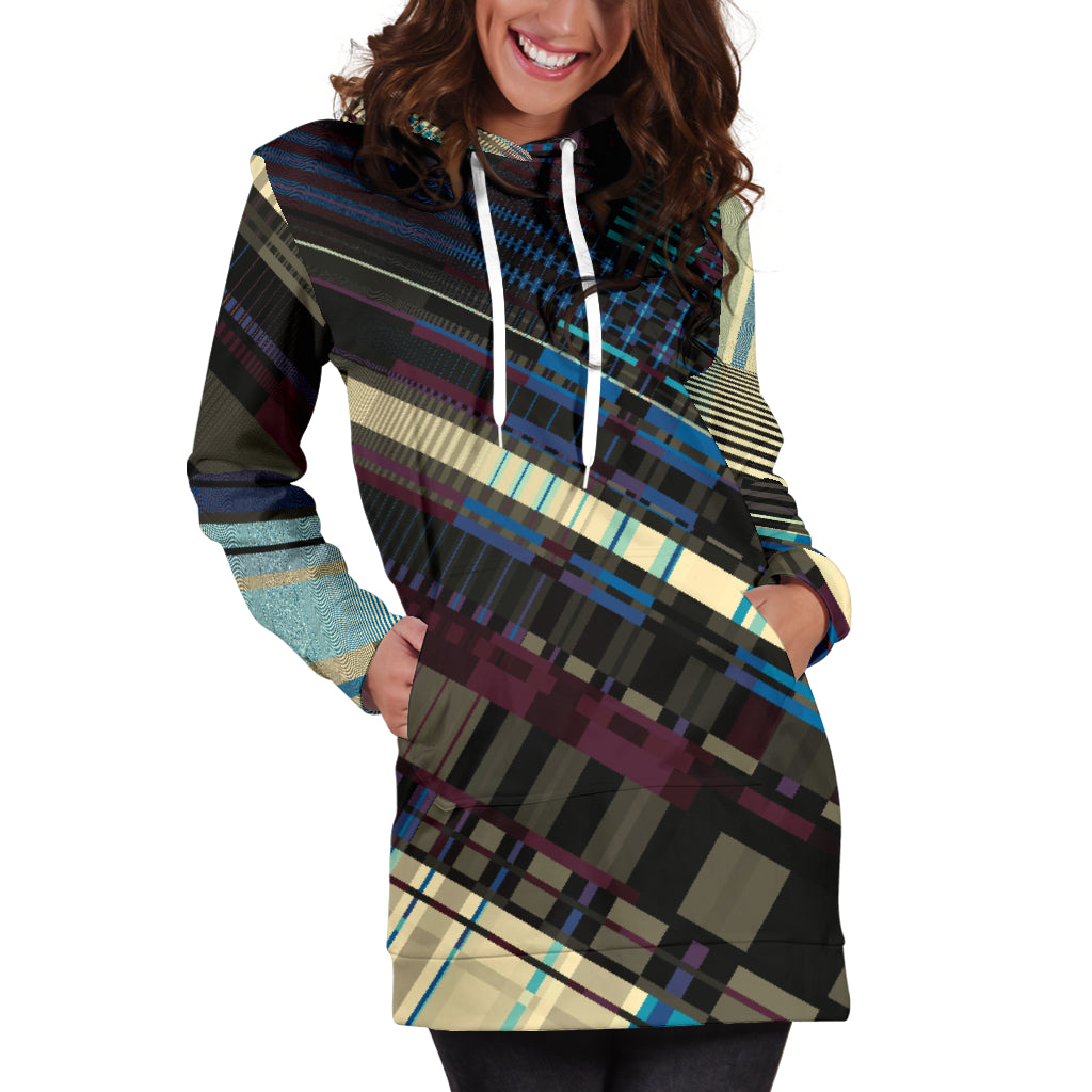 Diagonal Abstract Womens Hoodie Dress