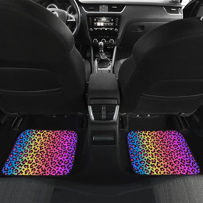 Colorful Leopard-Print Stripes Car Floor Mats